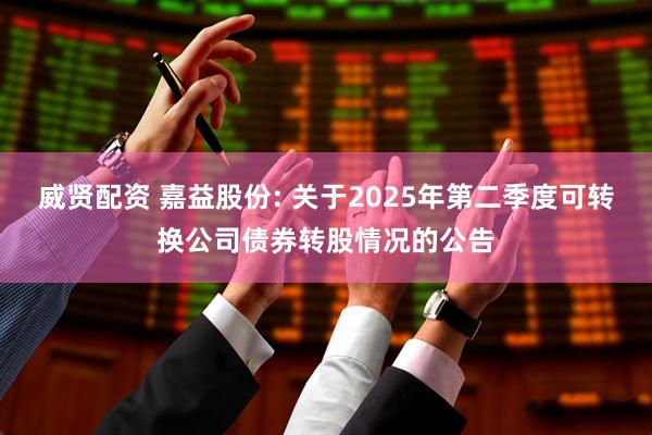 威贤配资 嘉益股份: 关于2025年第二季度可转换公司债券转股情况的公告